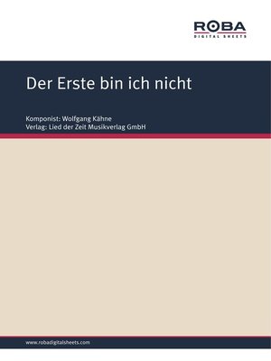 cover image of Der Erste bin ich nicht